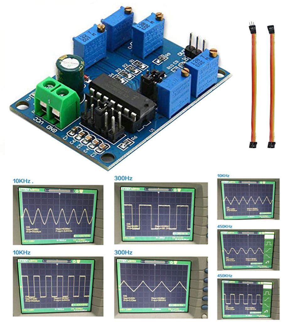DAOKI Signal Generator Module ICL8038 Medium Low Frequency Signal Source 10Hz-450KHz Triangle Square Wave Triple Waveform Generator Module with 3 Pin Jump Wire