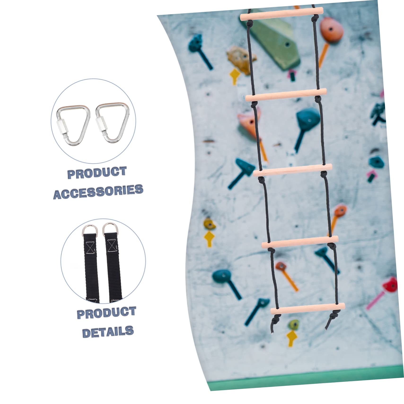 BESPORTBLE Outdoor Climbing Ladder Wooden Recreation Plaything for Backyard Tree Branch and Outdoor Activities Enhances Climbing Skills and Parent Bonding