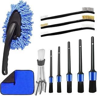 Fiotha 11Pcs Car Detailing kit, Car Cleaning Kit, Auto Detailing Brush Set, Car Cleaning Brush Kit, Car Wash Kit for Cleaning Wheels, Interior, Exterior, Leather, Air Vents, Dashboard