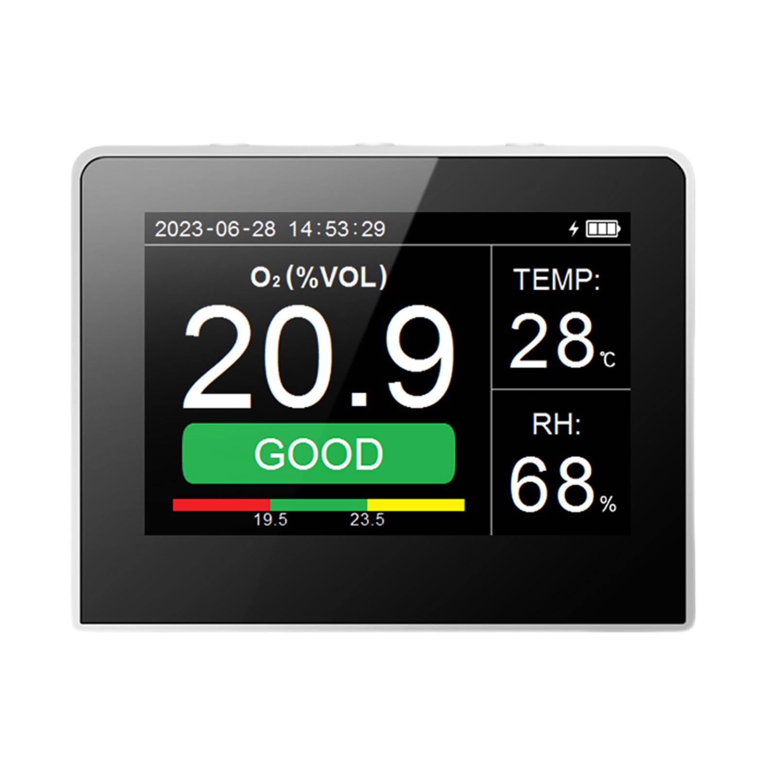Kelisdi Handheld O2 Concentration Detector Air Monitors Temperature Humidity Detection For Indoor Environment Industrial Monitors