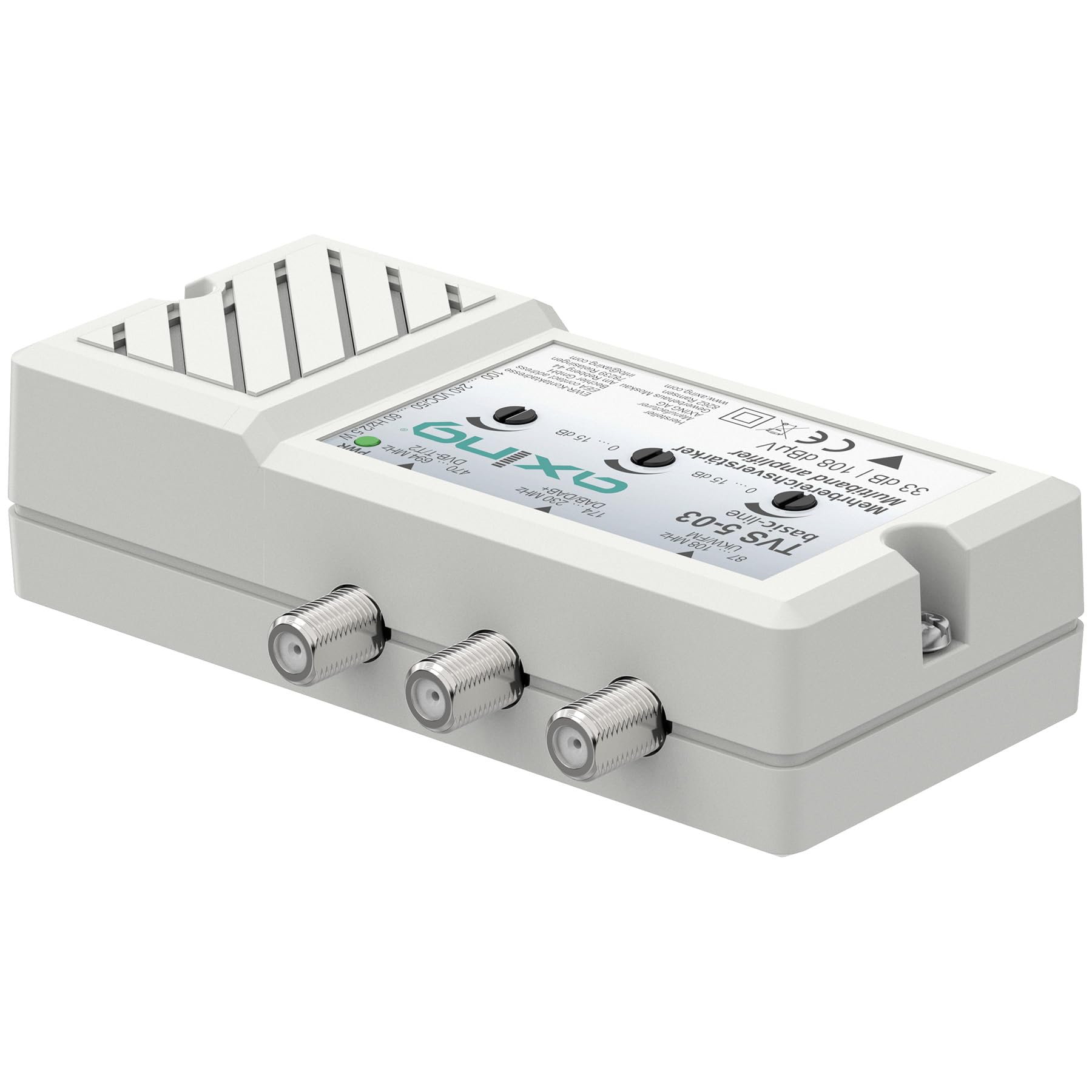 Axing TVS 5-03 Amplificatore MultiGamma 33dB Amplificatore Antenna 3x Radio TV FM DAB+ DVB-T2