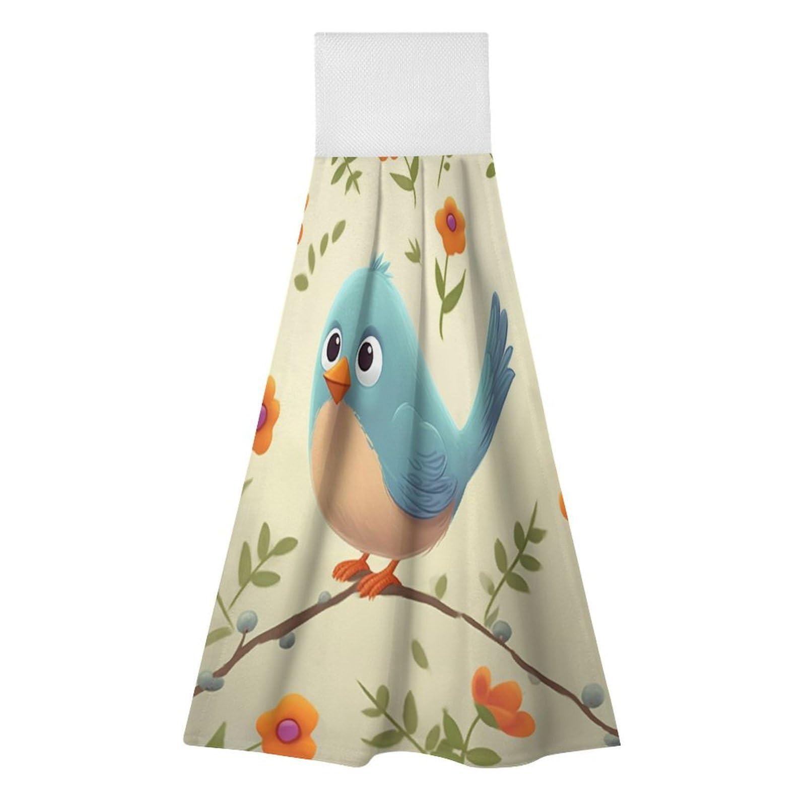 BTCOWZRV Cute Bird Hanging Kitchen Towels with Loop, 2 PCS Luxury Hand Towels for Bathroom, Soft Microfiber Absorbent Face Towels Quick Dry Cleaning Cloths for Kitchen Dish Towels