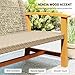 Outsunny Wicker Outdoor Couch, 3-Seat Rattan Outdoor Patio Sofa, 1000 lbs. Capacity, Acacia Wood Patio Furniture Couch with Steel Seat and Armrests for Backyard, Porch, Teak