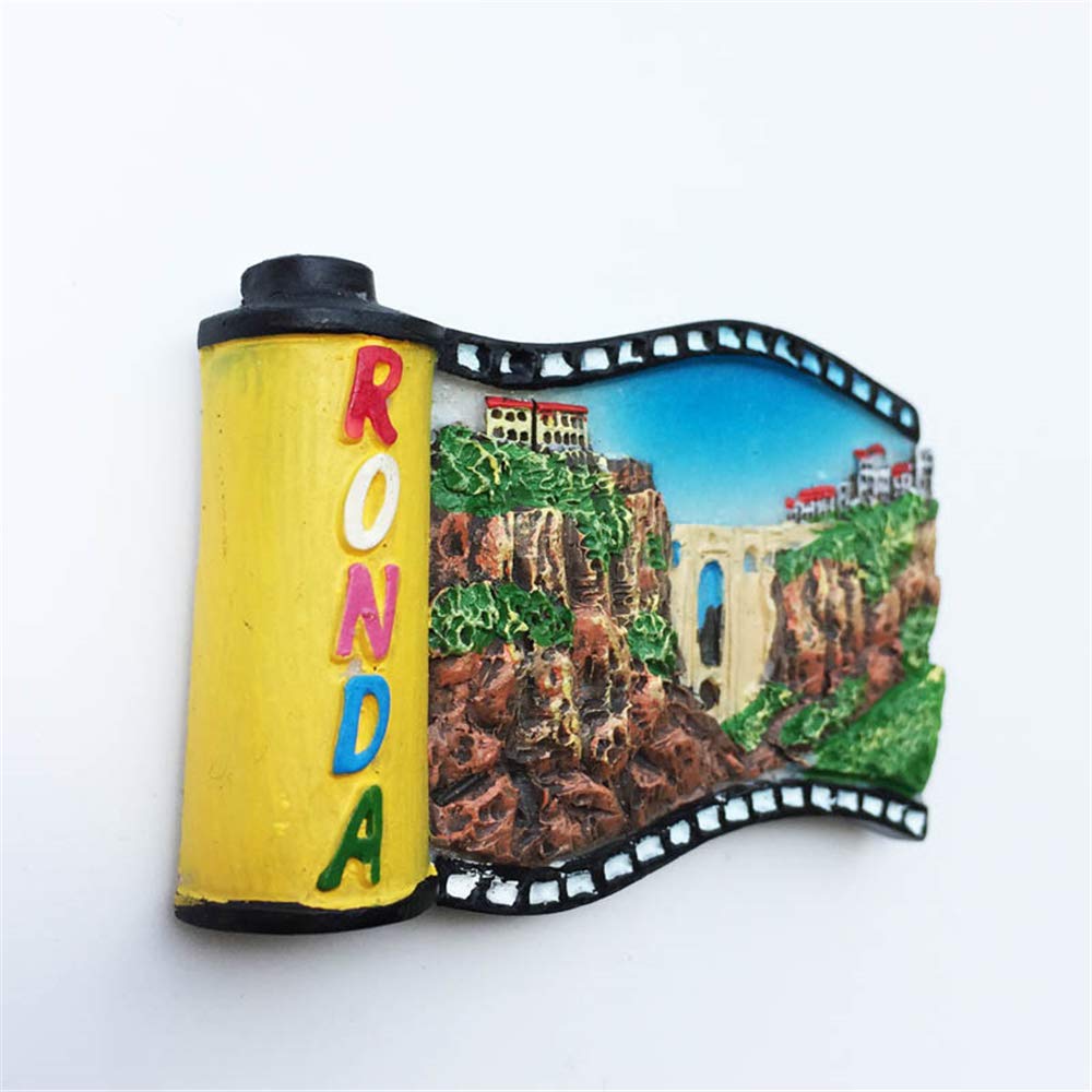 Magnete Frigorifero 3D Ronda (Malaga) Spagna | Souvenir Da Viaggio Artigianale | Poliresina 7,5x5 Cm | Regalo Ricordo Spagna