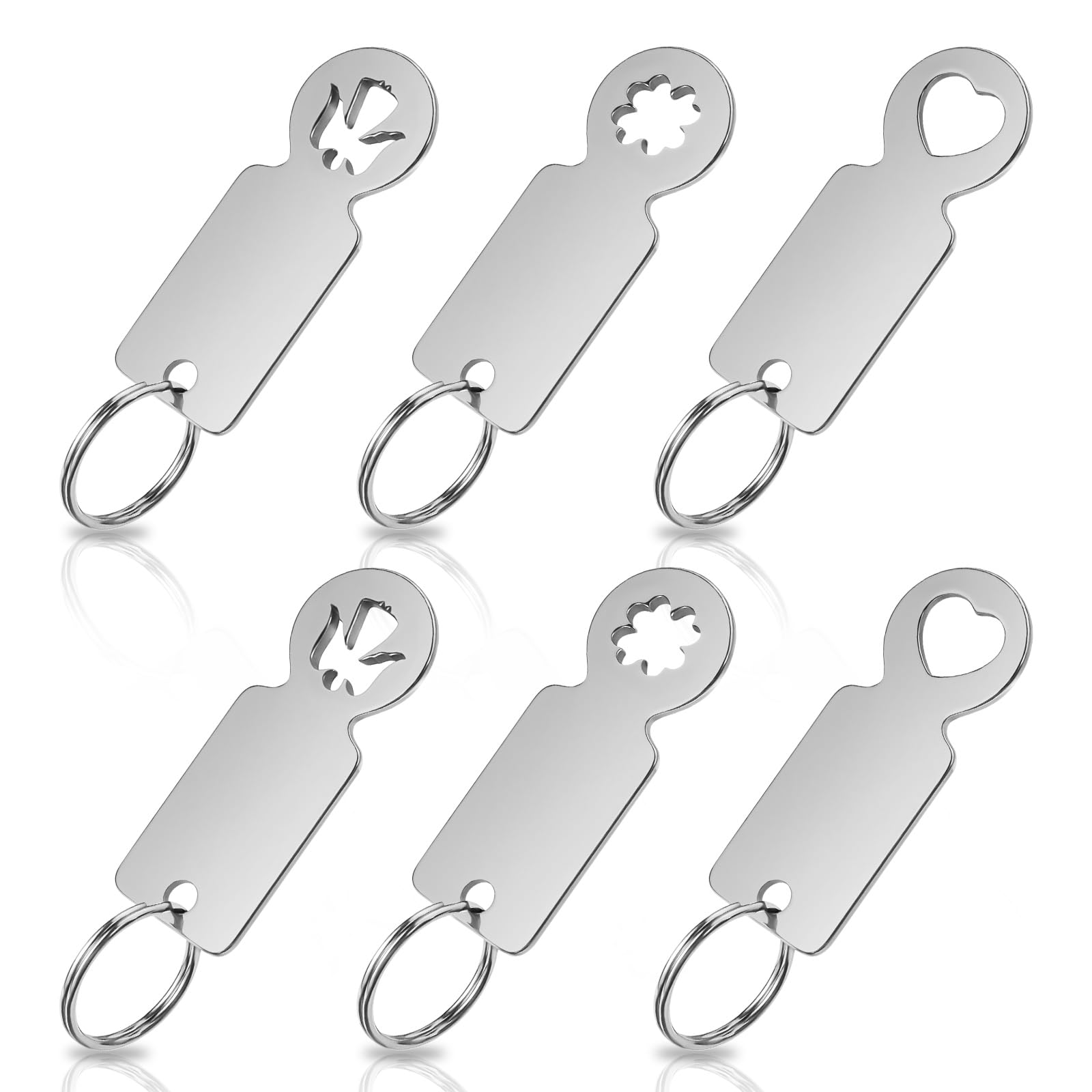 6 Gettoni Per Carrello Della Spesa In Acciaio - Portachiavi Con Apribottiglie - Foto 11