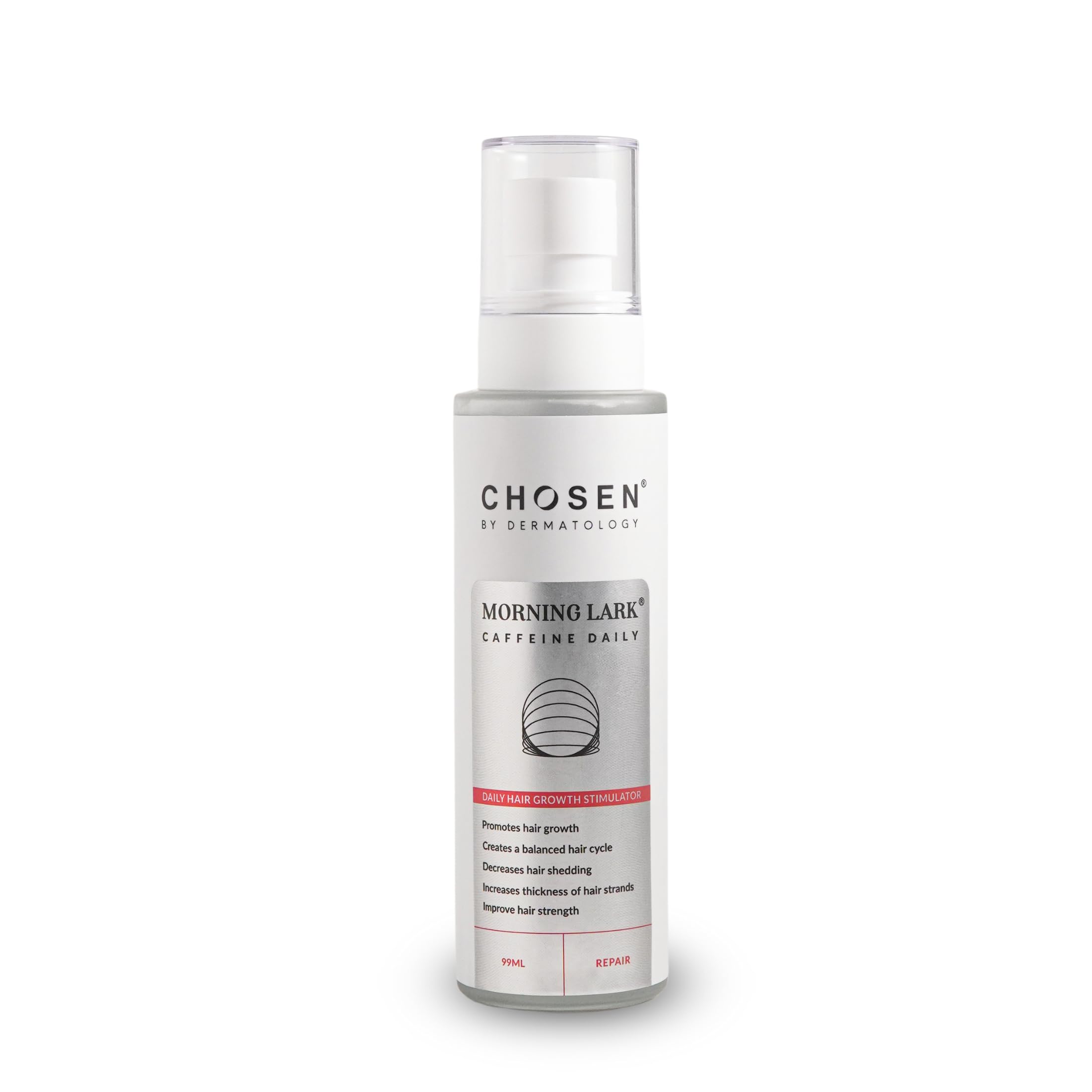 CHOSEN® Morning Lark® Caffeine Daily Regrowth Serum | Boosts Hair Growth, Reduces Post-PatrumShedding & Strengthens Roots | 99ML