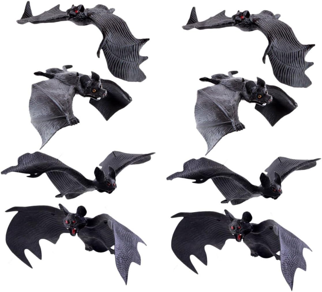 Realistic Bat Pendant Halloween Decor 8pcs Set, Lightweight Outdoor Indoor Hanging Bats for Party, Window, Wall, Garden Decorations