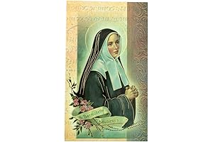 William J. Hirten Deluxe Catholic Holy Card with Traditional Prayers for Saint Bernadette