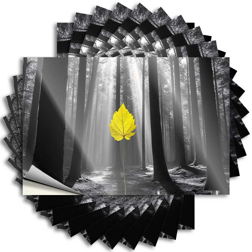 Fzfn Colour Quote Books | Great Laptop Yellow Leaf In The Sunlit Forest For Adult(8X12cm)