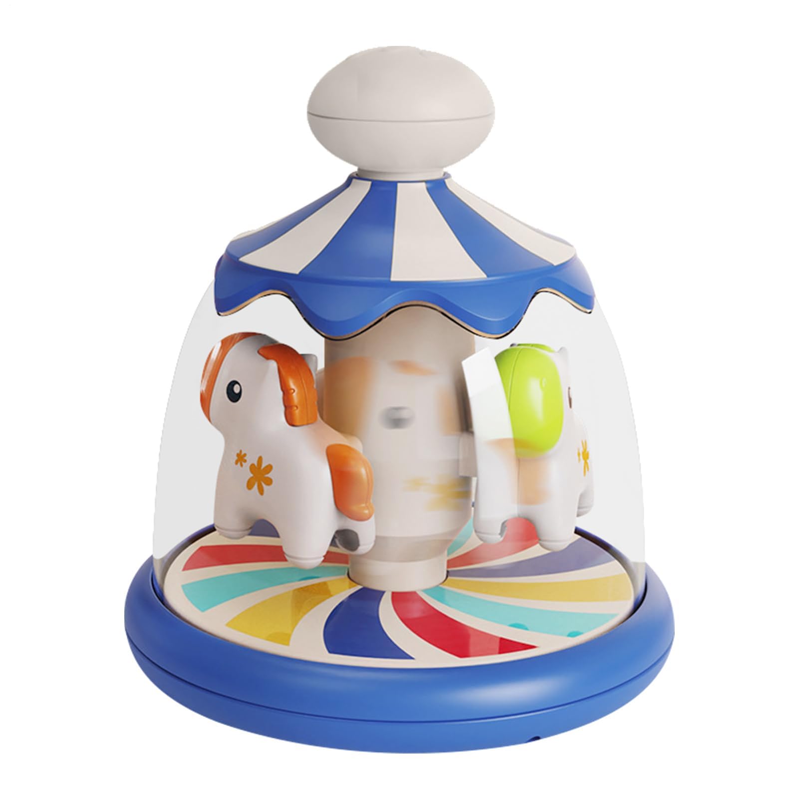 Press And Spin Toy – 15.5x15.5x19.5cm ABS Rotating Learn Cause Effect Activity | Perfect For 2-4 Years Hand Eye Coordination Observation Early Learning Cognitive Development Fine Motor Skills