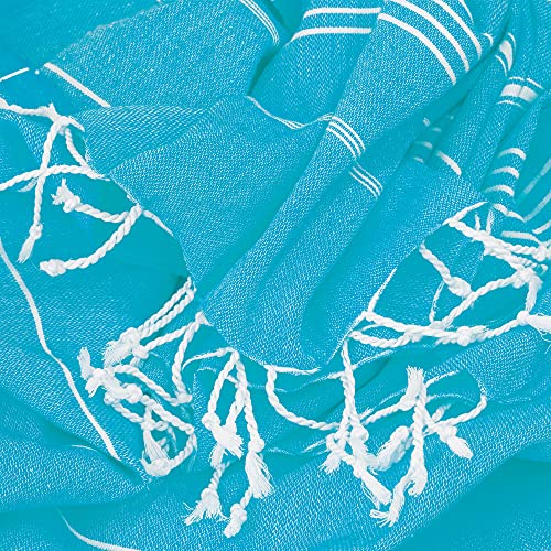 Turquoise Home, Großes Strandtuch 100% Baumwolle - Weich und Langlebig, Hamamtuch Ideal für Sauna, Spa, Yoga und Pool, Türkis (1 Stück), 100x180 cm