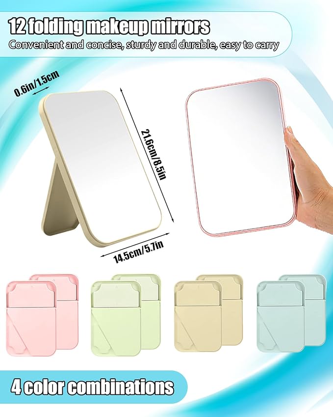 Espejo de Maquillaje Plegable, 20 Unidades, Rectangular, 21.6 cm miniatura 3