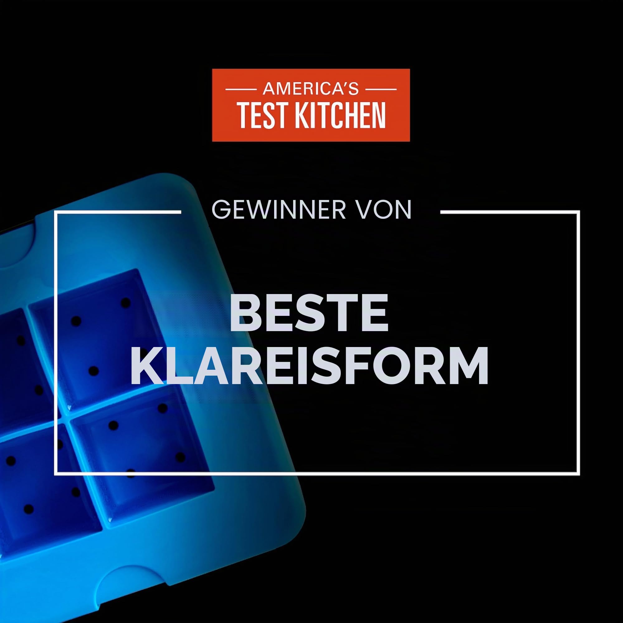True Cubes Klar-Eiswürfel-Hersteller, Eisform - 4 Große für Cocktails, Getränke & Whiskey - BPA-freie Silikon-Quadrat-Eisform - Whiskey-Geschenke für Männer