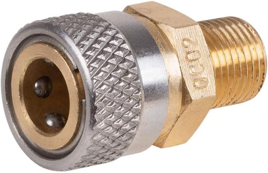 Universal 1/8" BSPP Male Thread Quick-Disconnect Plug Adapter, Foster Female Quick-Disconnect to 1/8'' BSPP Male, 5000 PSI, PCP Paintball Charging Fittings Plug