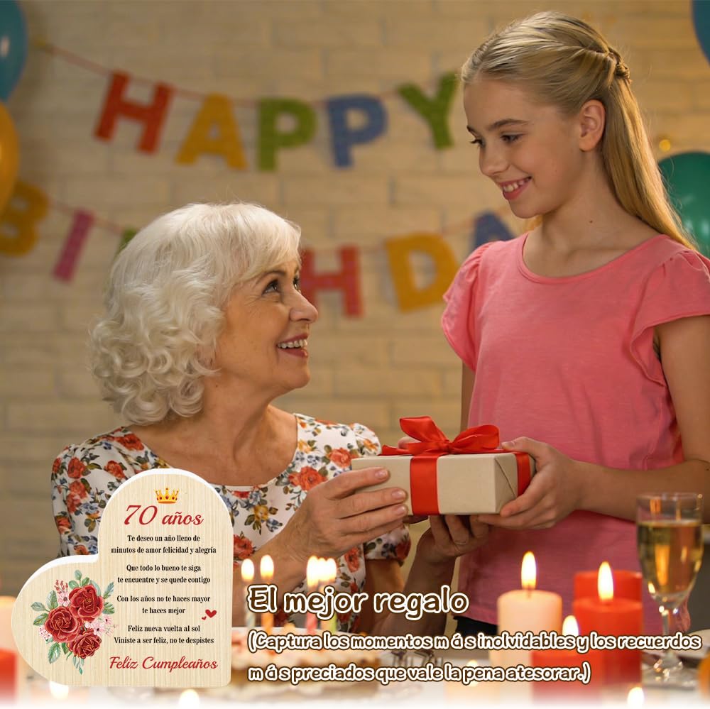 Regalo Mujer 70 Años Decoración Mader Regalos Hombre 70 Años Regalos Cumpleaños Mujer Originales Ideas Personalizados Cumpleanos Calendario de Adviento Reyes Regalo Navidad Reyes