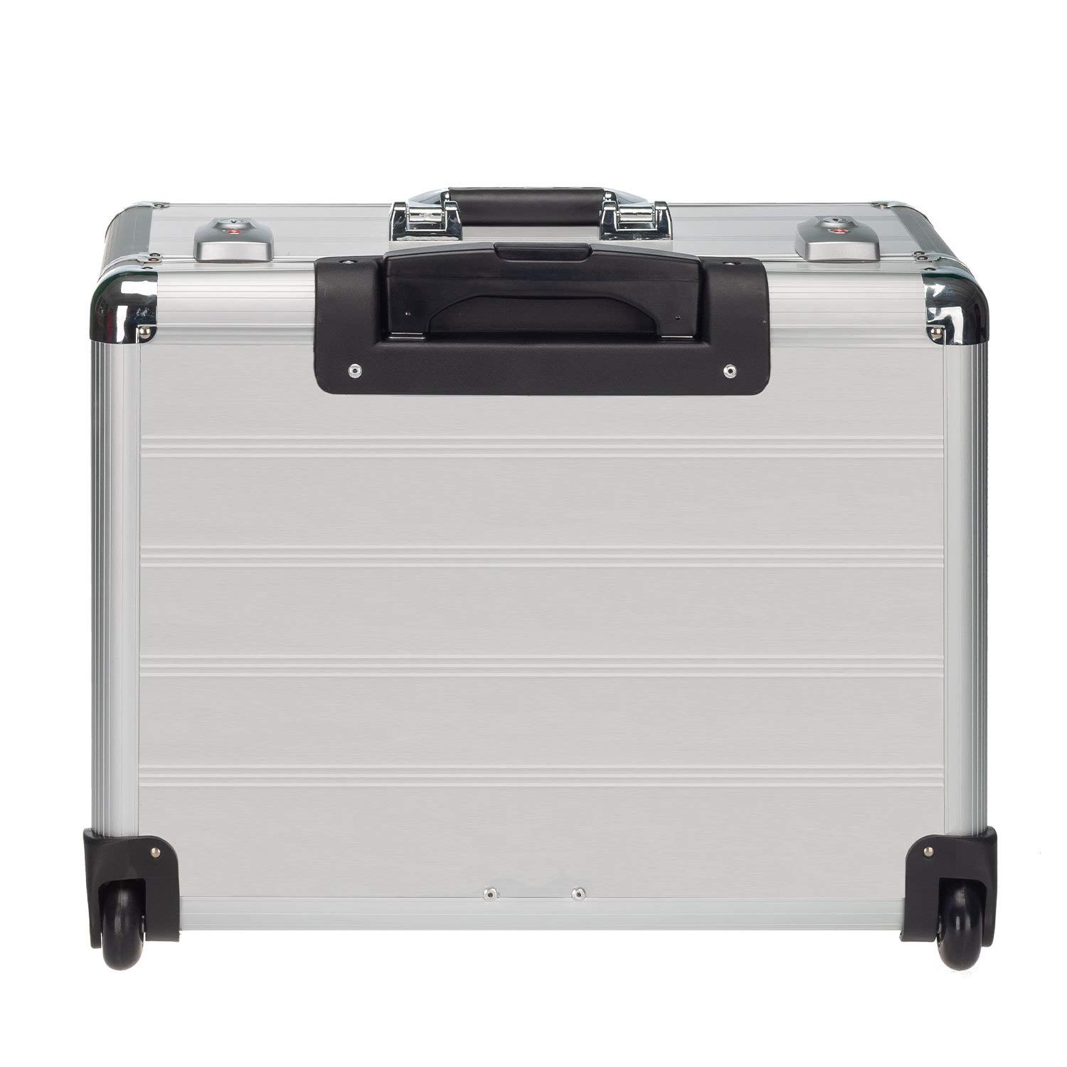 Business Trolley Pilotenkoffer Laptopfach TSA Schlösser Aluminium Oberfläche Silber