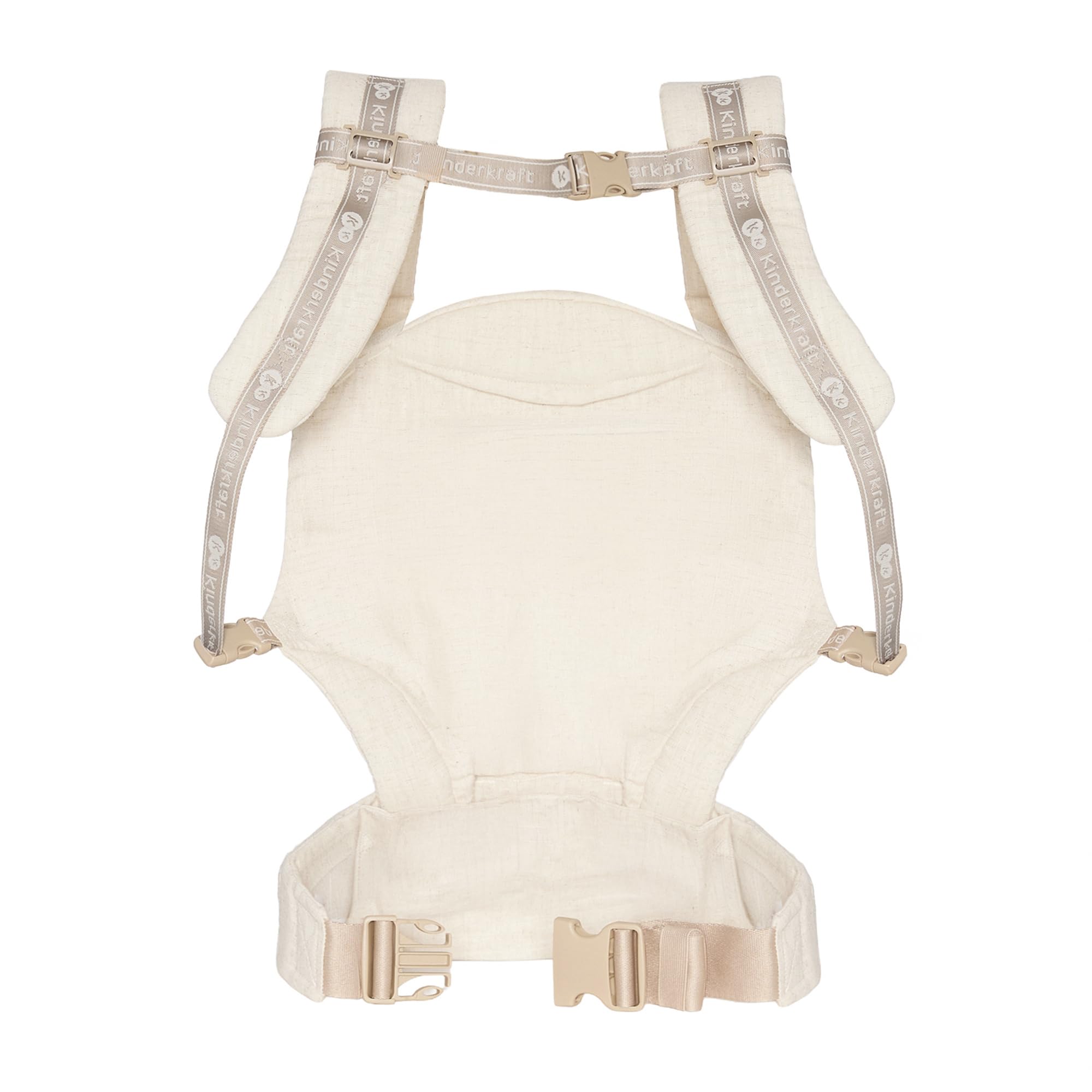 Kinderkraft portabebés ergonómico ELARA desde los 3 meses hasta 20 kg, 2 posiciones: delante y a la espalda, panel ajustable, bolsillos, capucha desmontable, lino y algodón transpirables