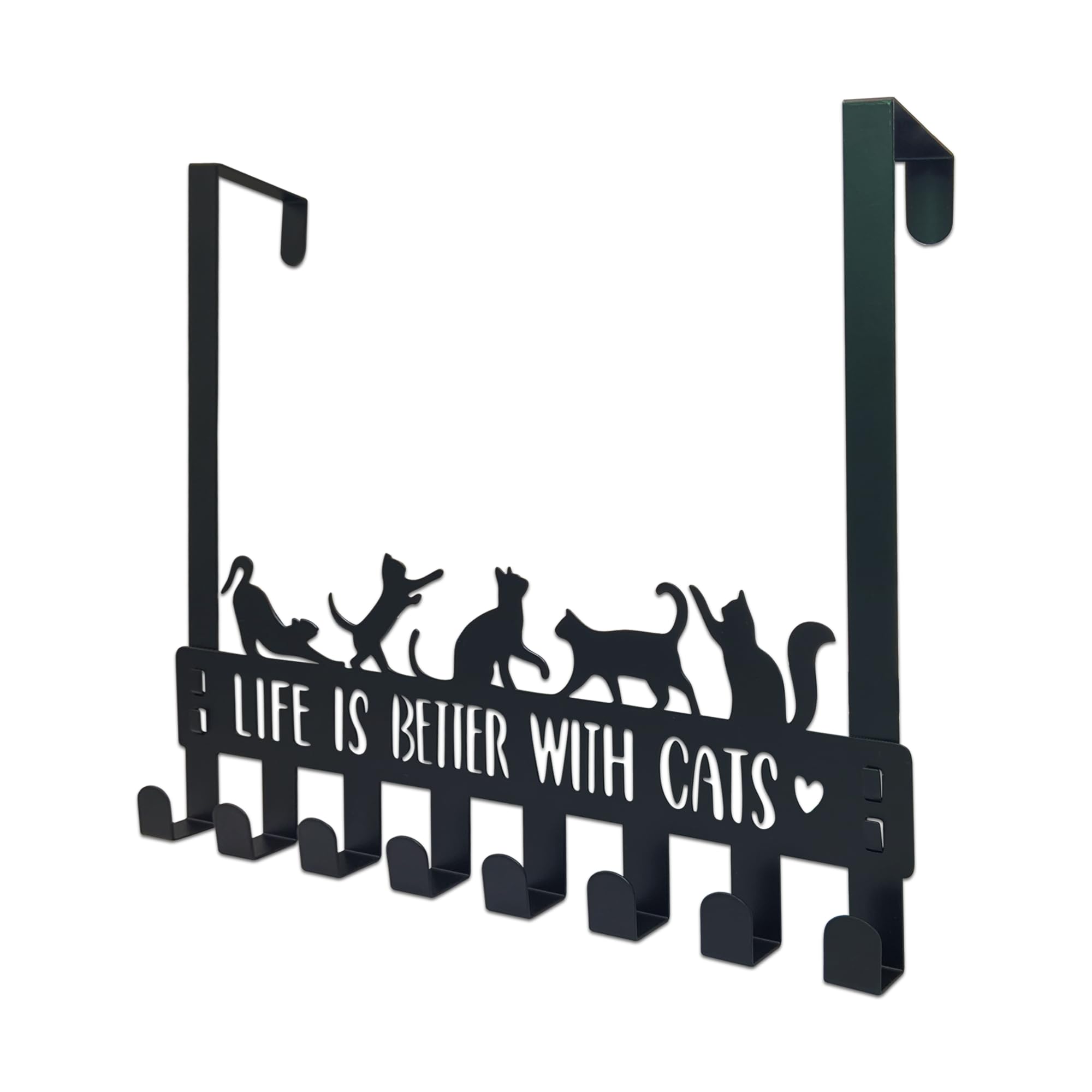 Over The Door Hooks Hanger, Coat Rack, Black Cat Gifts for Lovers, 8 Decorative Towel Rack Organizer, Hanger Hook, Decor Bathroom Accessories,