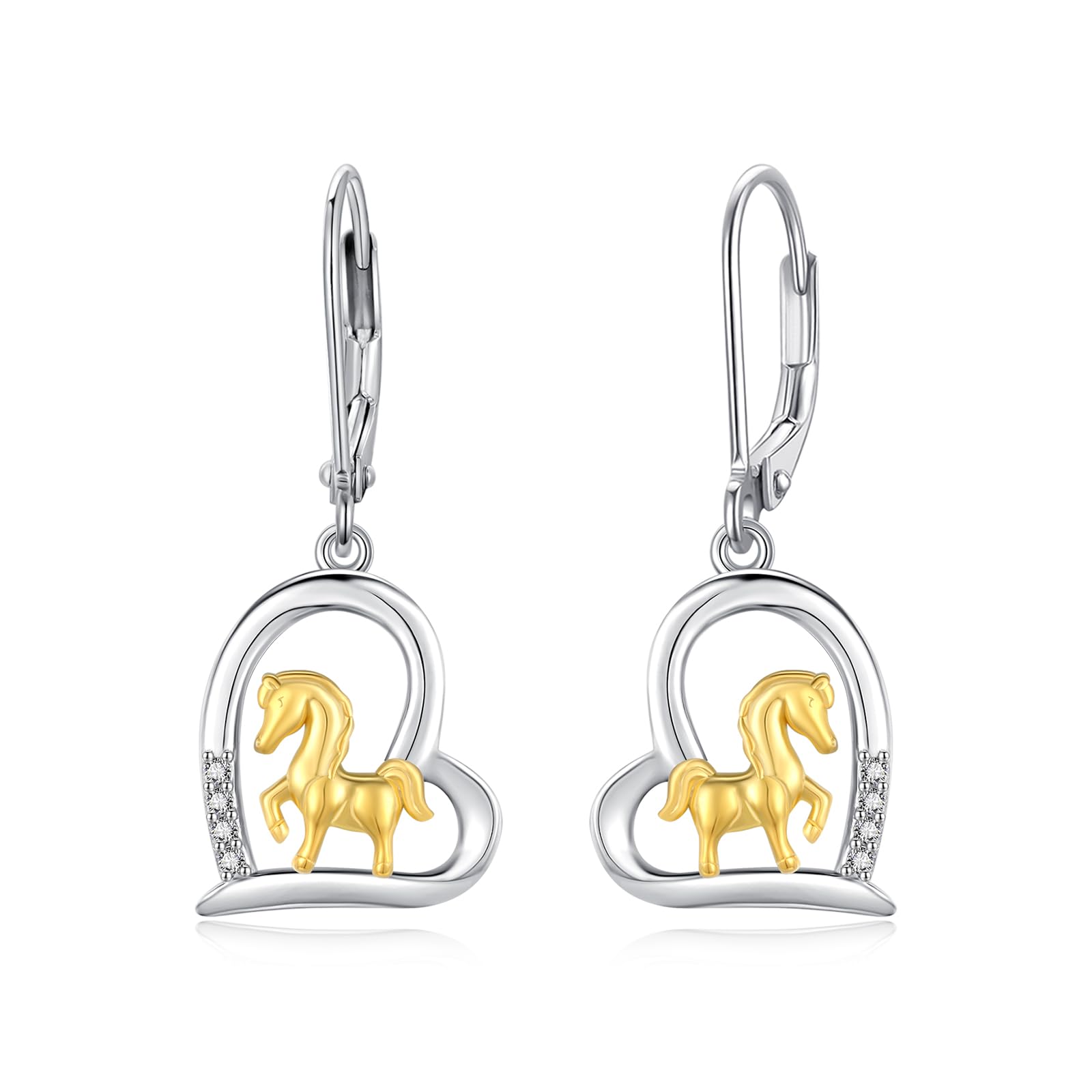 REDSUN Eulen Herz Ohrringe Gold/Roségold/Schwarz 925 Sterling Silber Damen Hängend Eulen Tropfen Ohrringe Eulen Schmuck Geschenk Hypoallergener für Mädchen Frauen Ehefrau Mutter Frauen Kinder