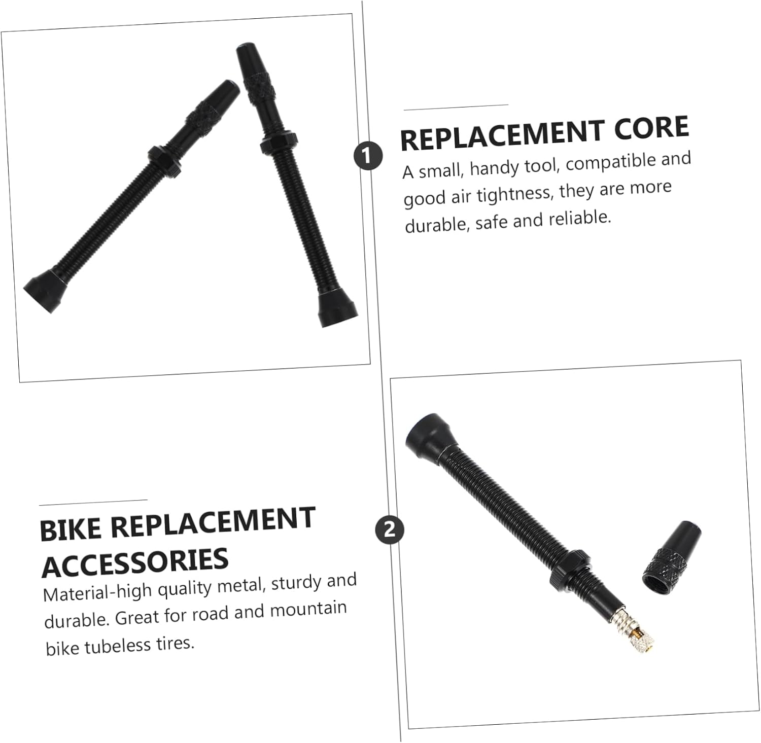 Aluminum Alloy Tubeless Bike Tire Stems High-Pressure Valve Set for Road and Mountain Bicycles Easy to Install Air Valve Core for Puncture Repair