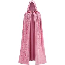 Deluxe Velvet Cape with Hood Women Adult Witch Hooded Cloak Halloween Cosplay Costumes
