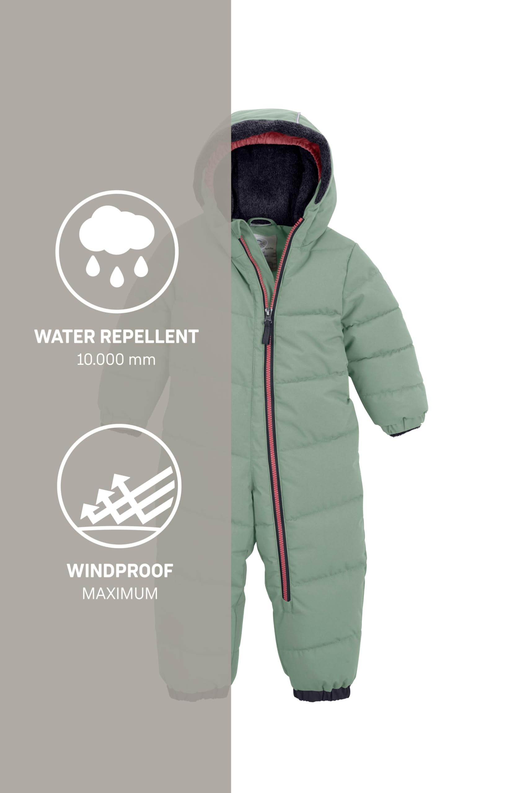 first instinct by killtec Unisex Baby Fiow 20 Mns Qltd Onpc Steppoverall mit Kapuze/Schneeanzug ist wasserabweisend