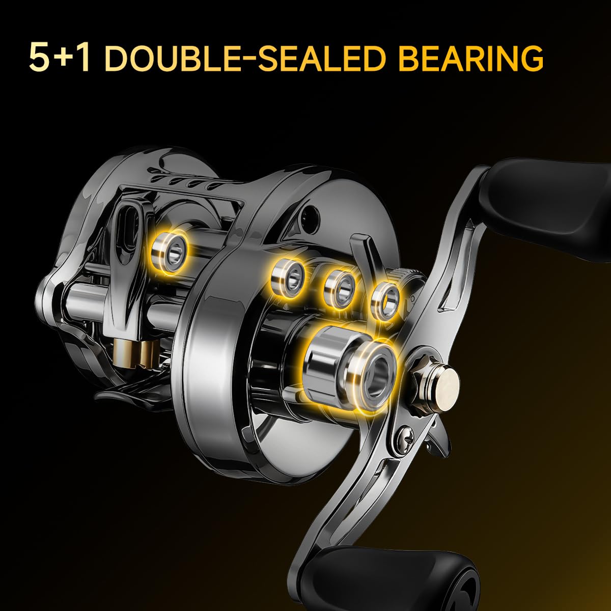 HAUT TON DC Baitcaster, mulinello da baitcaster, 155,9 g, ultraleggero | Mulinelli da pesca con controllo digitale, massima resistenza 5 kg, 7.2:1, 5+1BB, mulinello per pesca in acqua dolce e salata