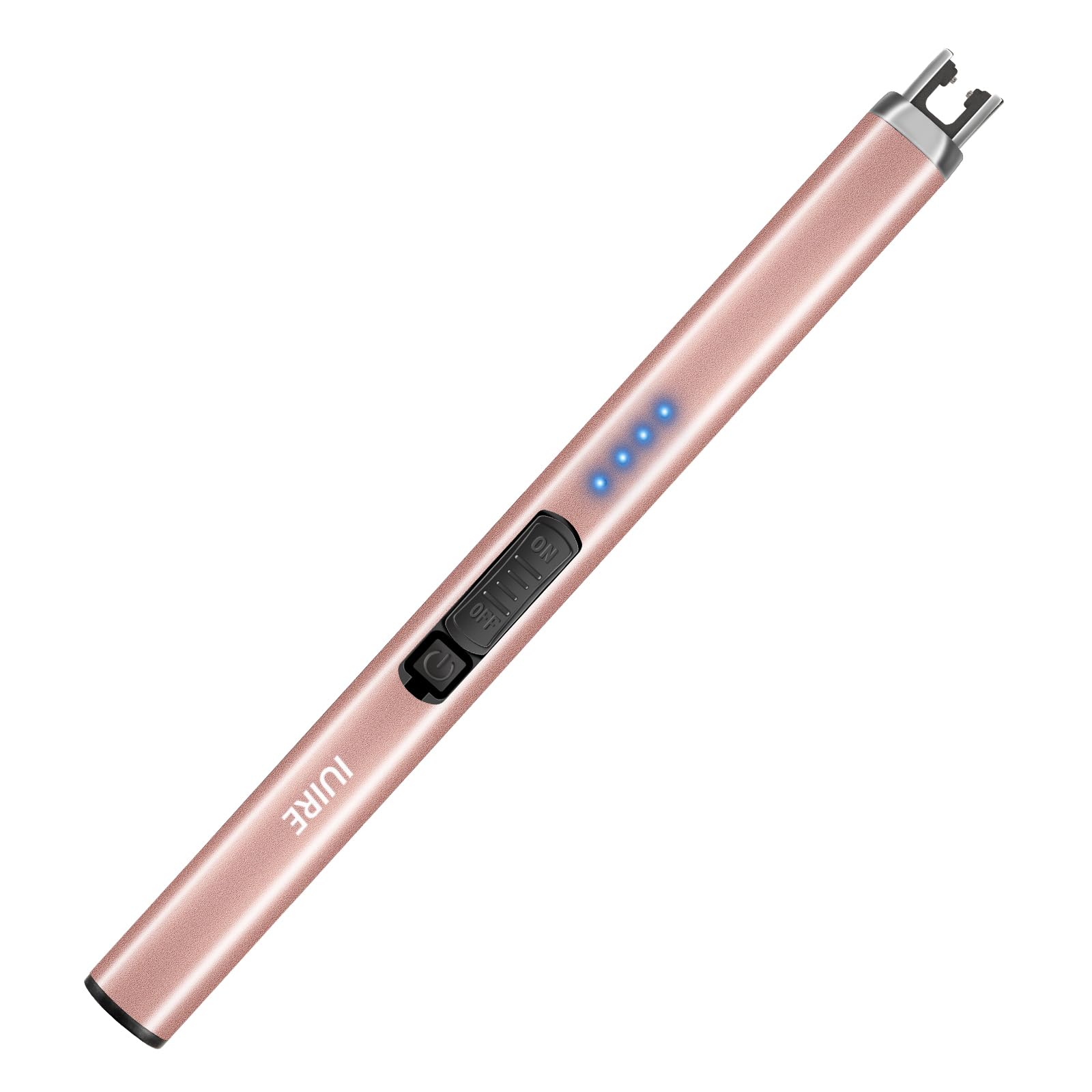 electric candle lighters usb rechargeable battery double safety switch (1 pack - rosegold)