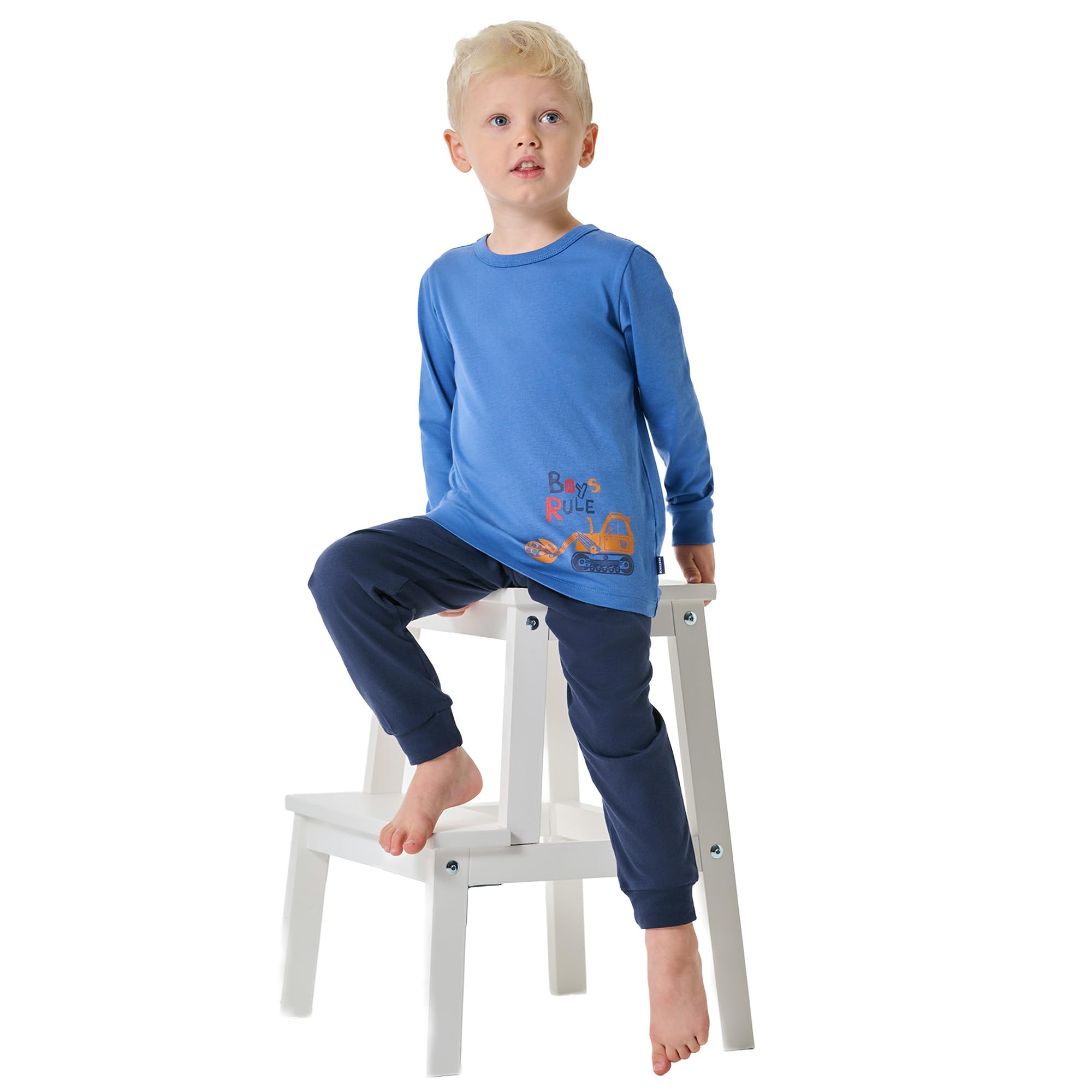Schiesser Pidżama — zestaw Chłopcy Schiesser Jungen Schlafanzug Set Pyjama Lang - 100% Organic Bio Baumwolle - Größe 92 Bis 140