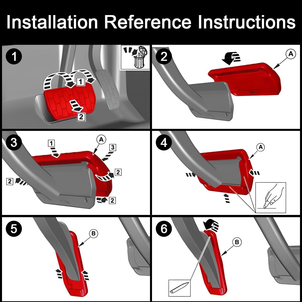 Foot Brake Gas Accelerator Pedal Cover Compatible for Audi A4 B9 A5 A6 (C8) A7 Q5 Q7 Q8 2019-2024, Compatible for Cayenne 2020-2024 Accessories Foot Pad No Drill - Image 7