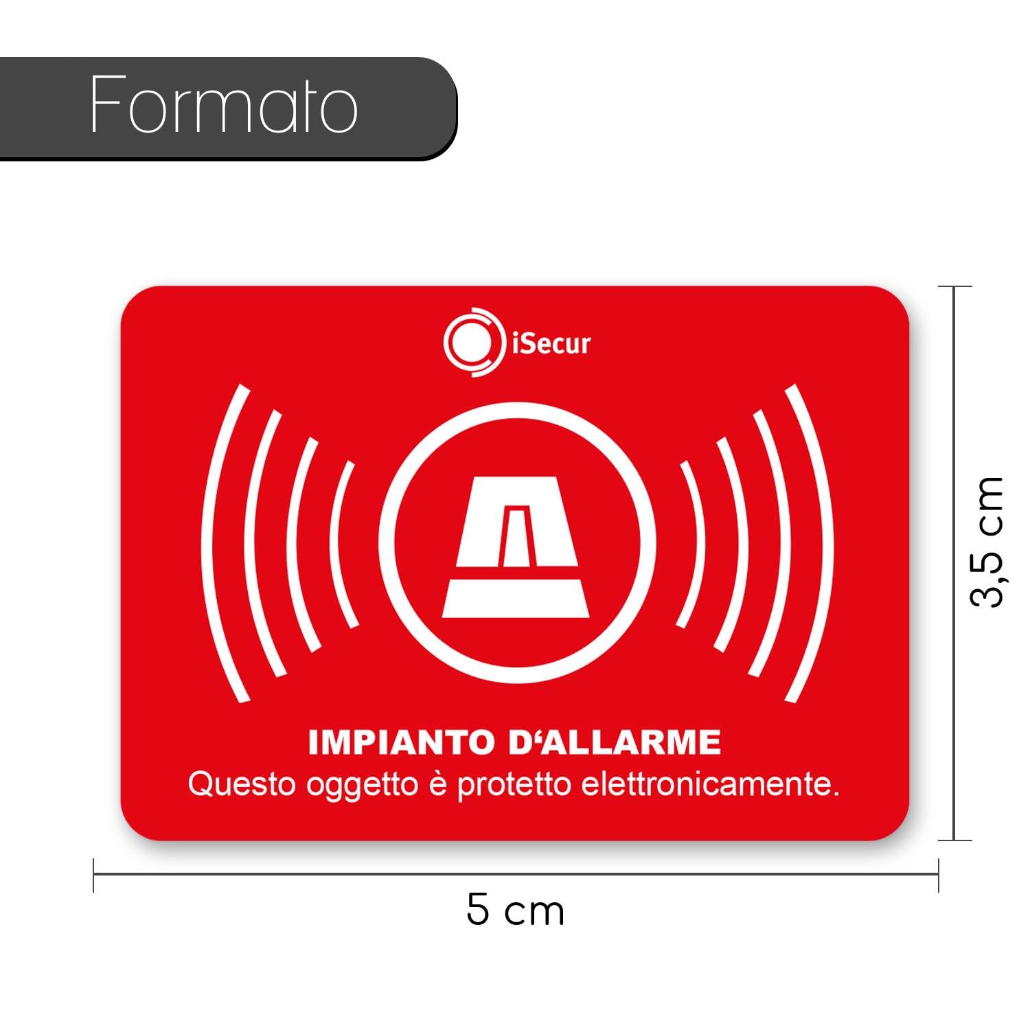 Adesivi Allarme ISecur 5 Pezzi - Diametro 40mm, Per Finestre, Auto
