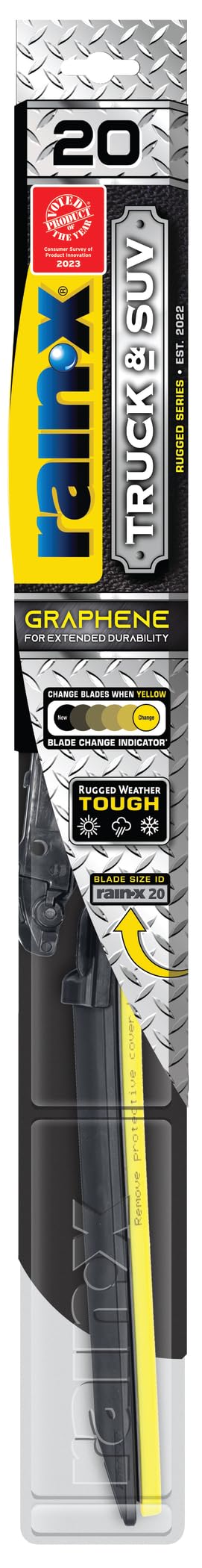 Rain-X 870120 Truck & SUV Rugged Series Premium Wiper Blades, 20 Inch Windshield Wipers (Pack Of 1), Automotive Replacement Windshield Wiper Blades Engineered For All Driving Adventures