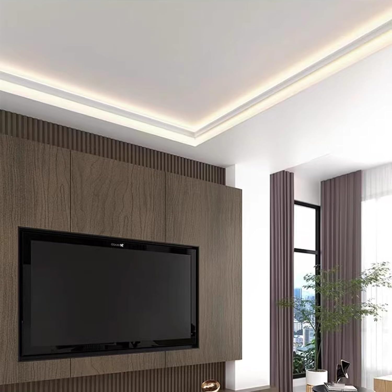 Aluminum LED Channel for Wall & Ceiling Molding, Indirect Lighting Profile, Corner Coving Cornice, 3-30 Ft Lengths, Ideal for Home Decor & Lighting Projects