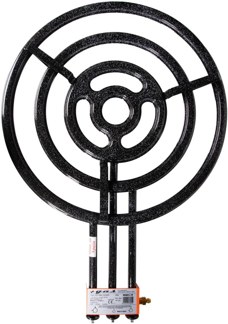 Machika L-70 Butane/Propane Burner | Professional Paella Pan Burner | 4 Rings Outdoors Burner | Ceramic Coating | Perfect for Restaurants, Outdoor Events and More | Fits up to 39 Inches Pans |