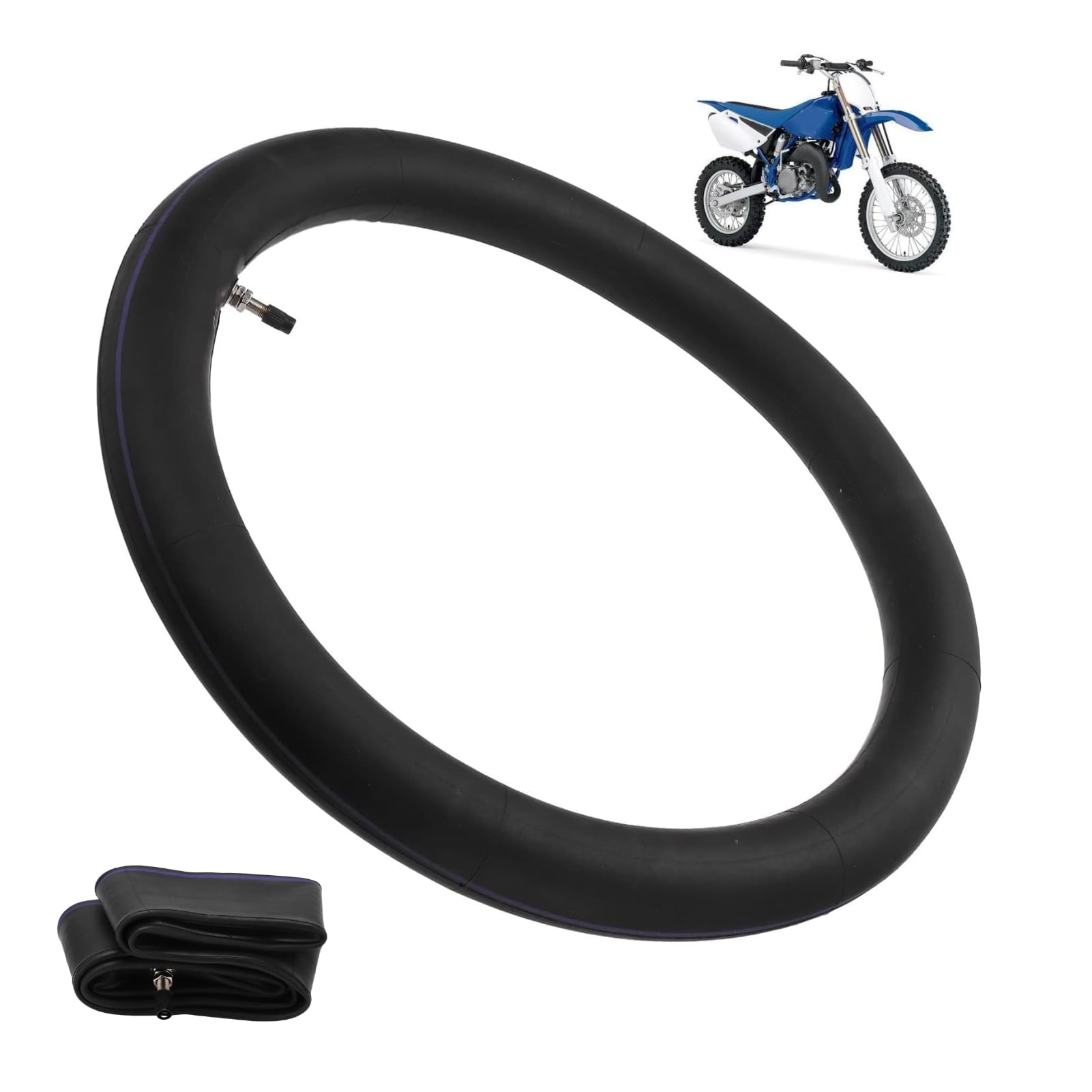 Chambre à Air De Pneu De Moto, 2.50‑17 Innertube De Pneu avec Tige De Valve Droite pour Moto Tout Terrain Vélo
