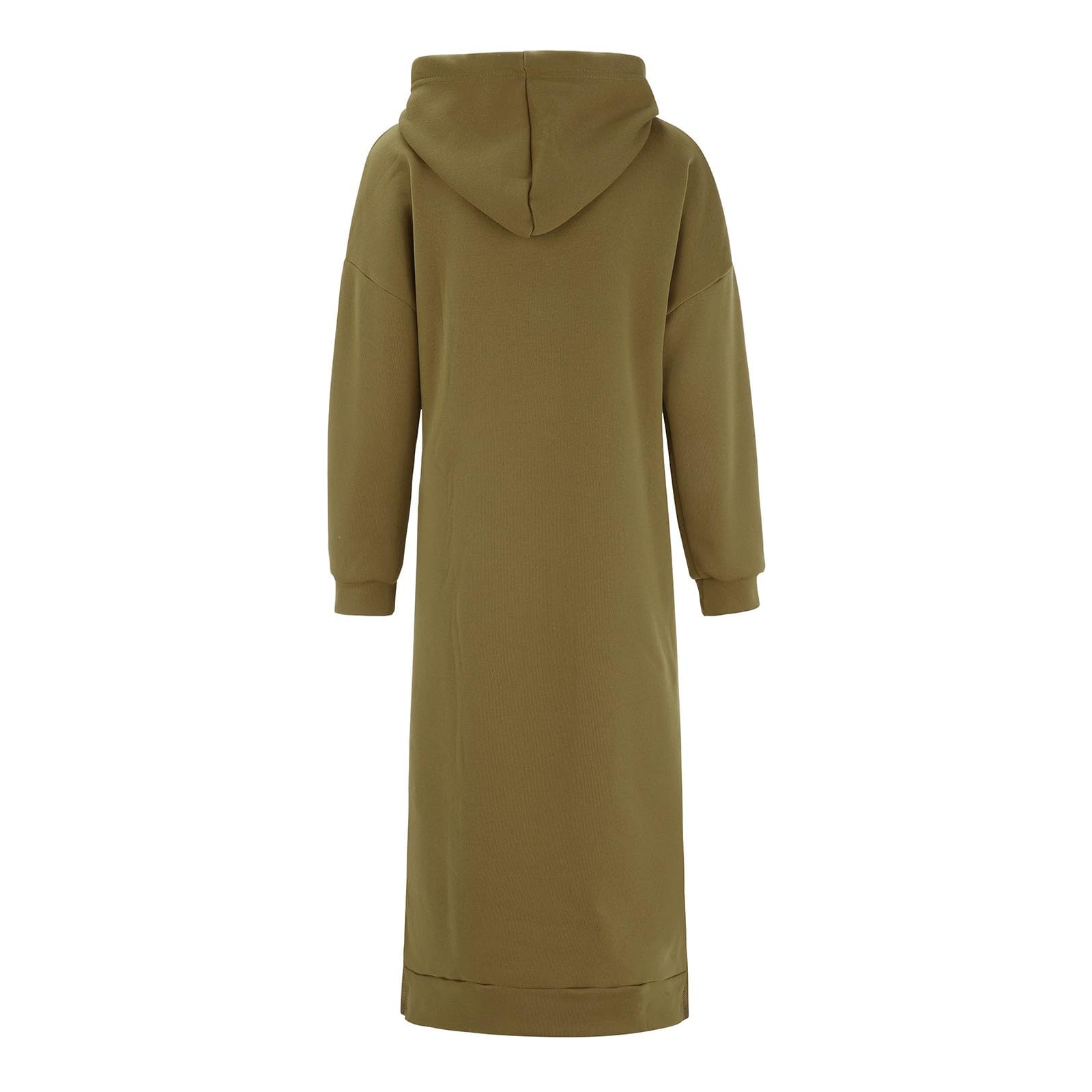 Generisch Damska bluza z kapturem z długim rękawem w dużych rozmiarach, z bawełny, oversize, sukienka z kieszeniami, Maxi Warmy sweter na przytulne dni