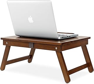 JAL HANDICRAFTS Wooden Laptop Table Standard Adjustable Study Table with Laptop, Portable Lap Desk, Multifunctional Bed Ta...