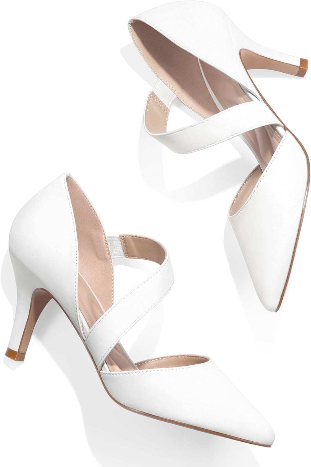 mysoft Women's Pointed Toe Low Stiletto Heel Dress Pumps Shoes - Available in Wide Sizes - Image 7