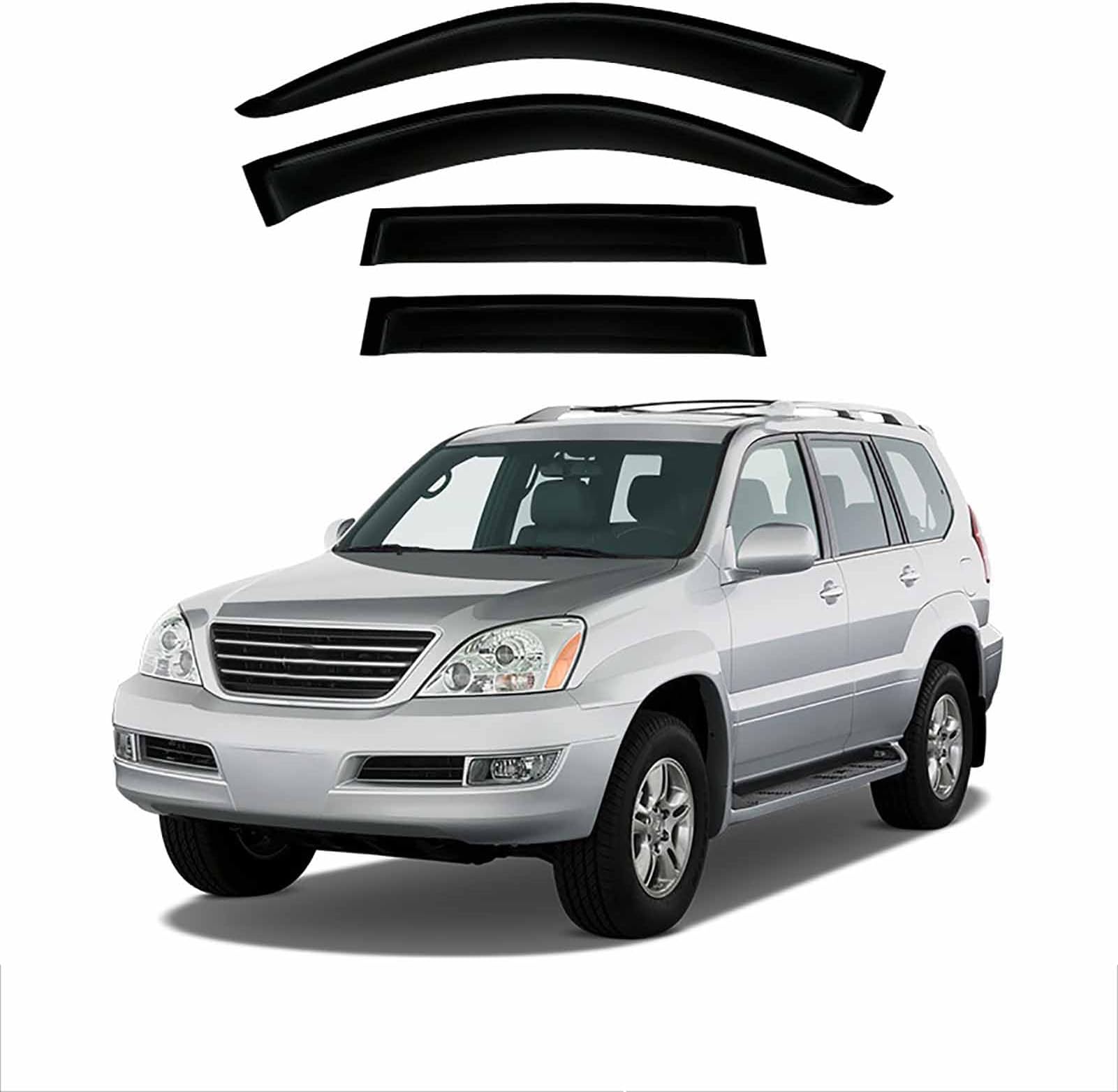 4 Pcs Car Wind Deflectors for Lexus Gx470 Mk1-J120 2001 2002 2003 2004 2005 2006 2007 2008, Side Window Visors Wind Rain Deflectors
