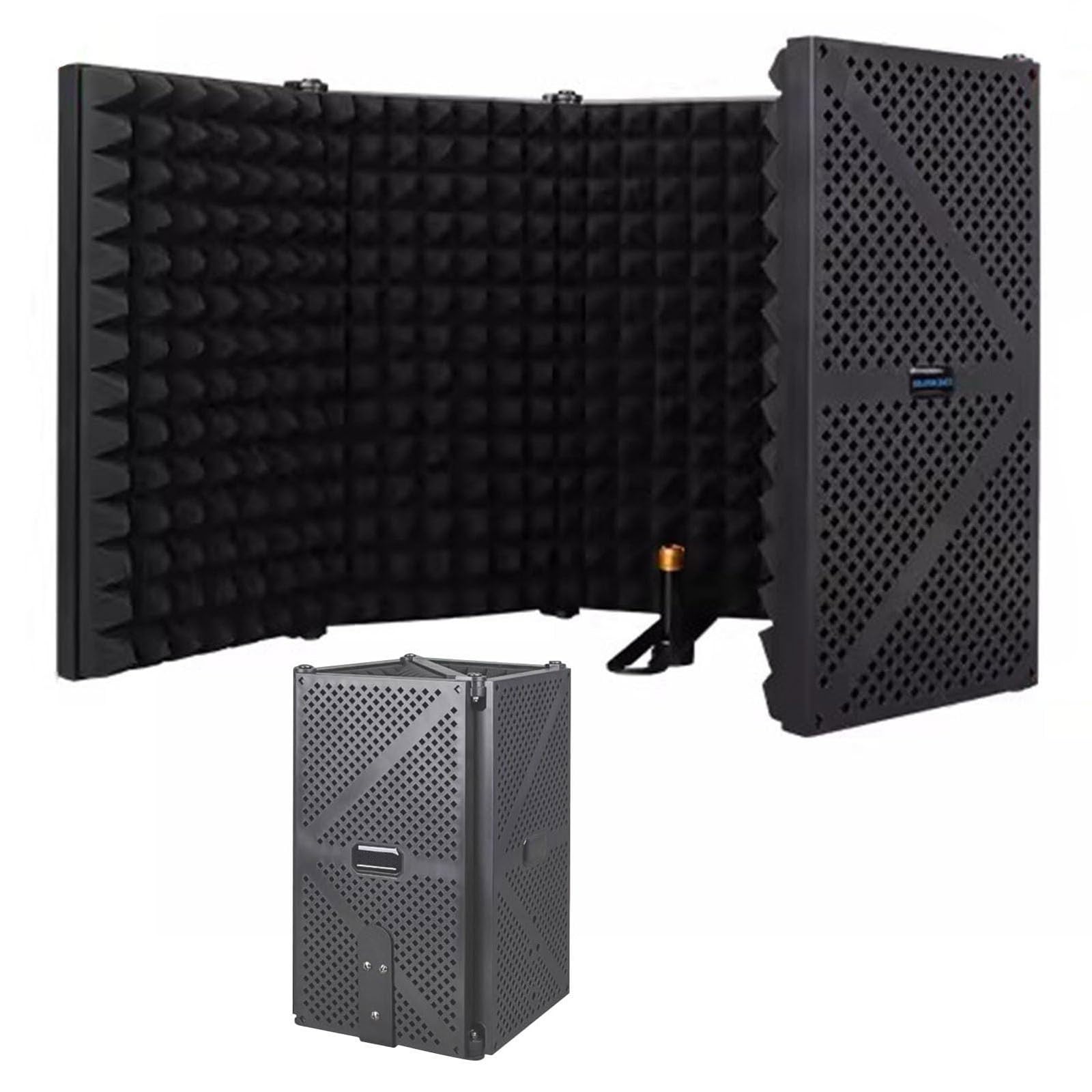 Cabine de son pour microphone et panneau acoustique portable noir