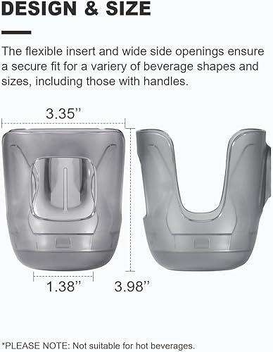 Miniatura 2 de Portavasos para cochecito, portavasos para bebé compatible con cochecitos UPPAbaby Vista, Cruz y Minu, se adapta a la mayoría de tamaños de taza,