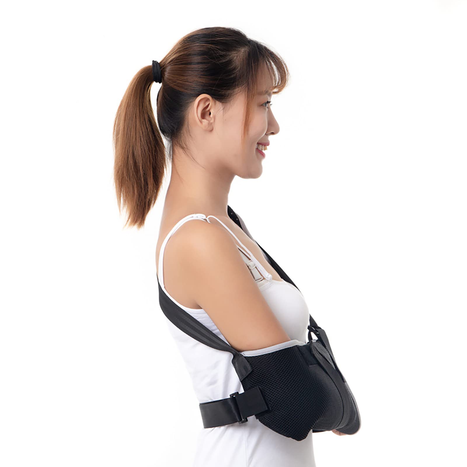 Inmovilizador de Hombro de Malla Ajustable Eslinga de Brazo para Ducha Soporte de Codo de Hombro médico Transpirable para Mujeres Hombres,M