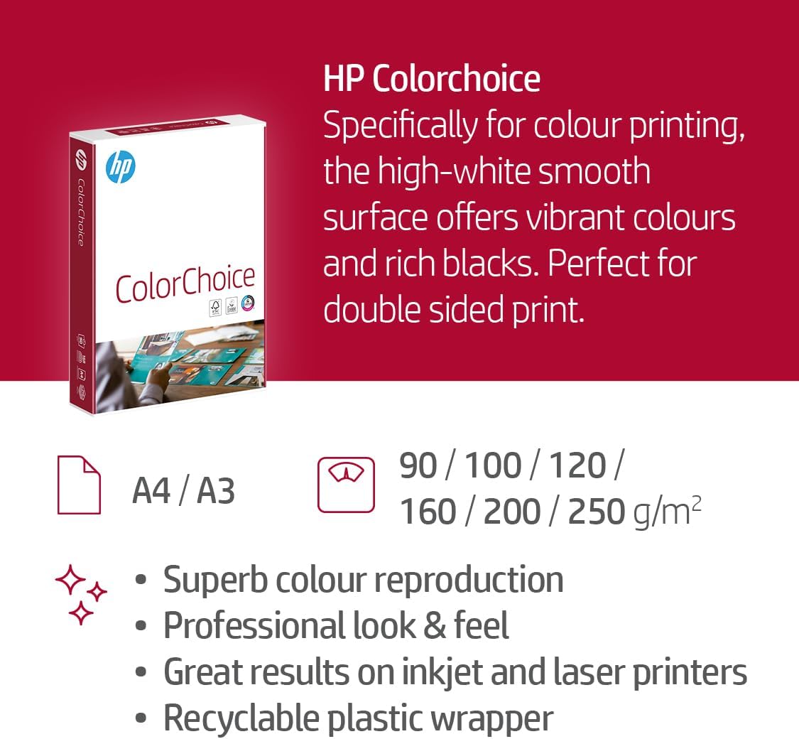 HP Color Choice FSC A4 250 gsm 250sh/RM 4rm/BX, White