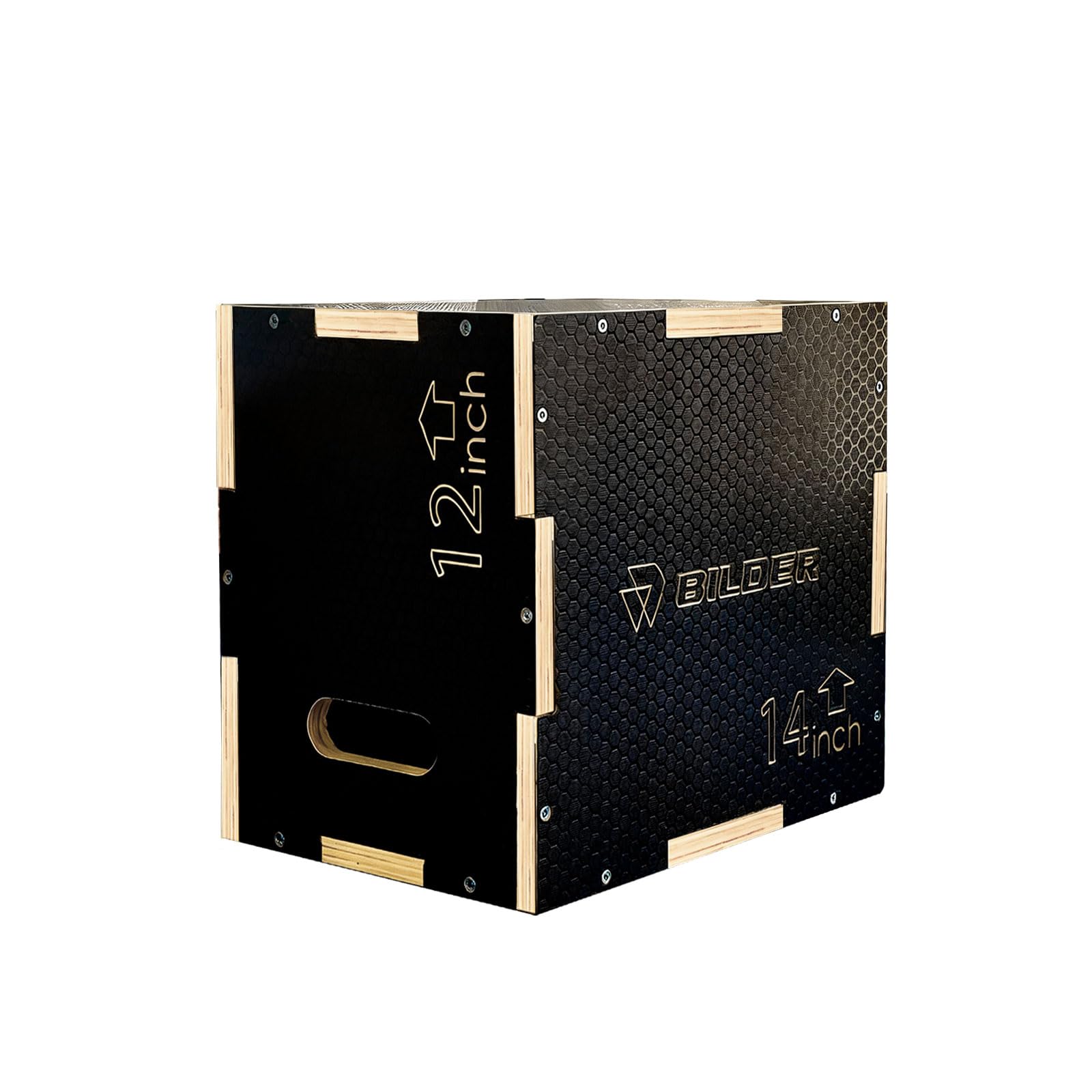 BILDER Plyo Box 3 in 1 in Legno Antiscivolo – Box Pliometrico con 3 Altezze per Allenamento Funzionale