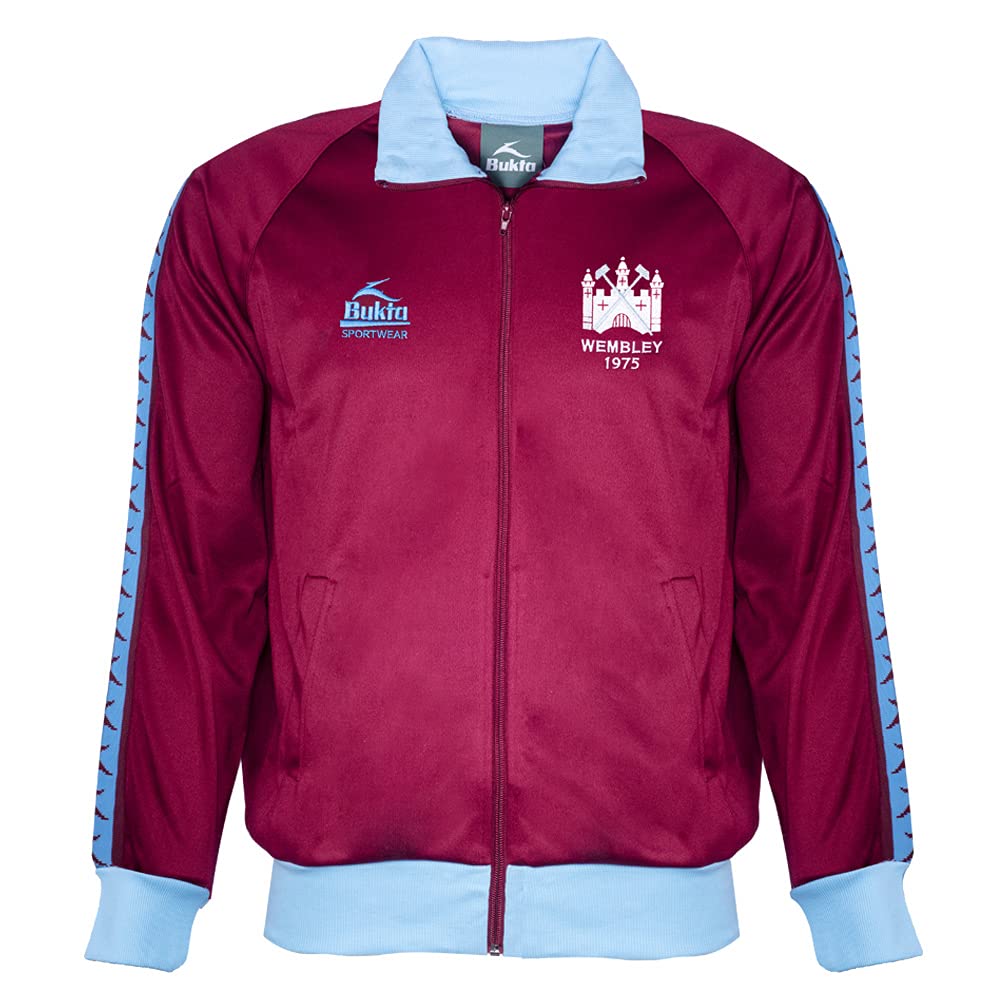 Score Draw West Ham United 1975 FA Final Bukta Track Jacket Claret/Sky Medium Polyester