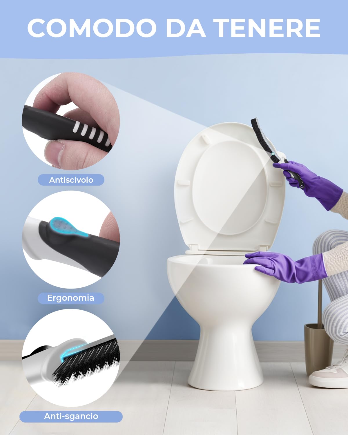 Spazzola Scarpe Calcio Spazzola Multiuso MR.SIGA - Confezione Da 2, Setole In PP Resistenti, Per Bagno, Cucina, Piastrelle Lavapiatti Elettrico