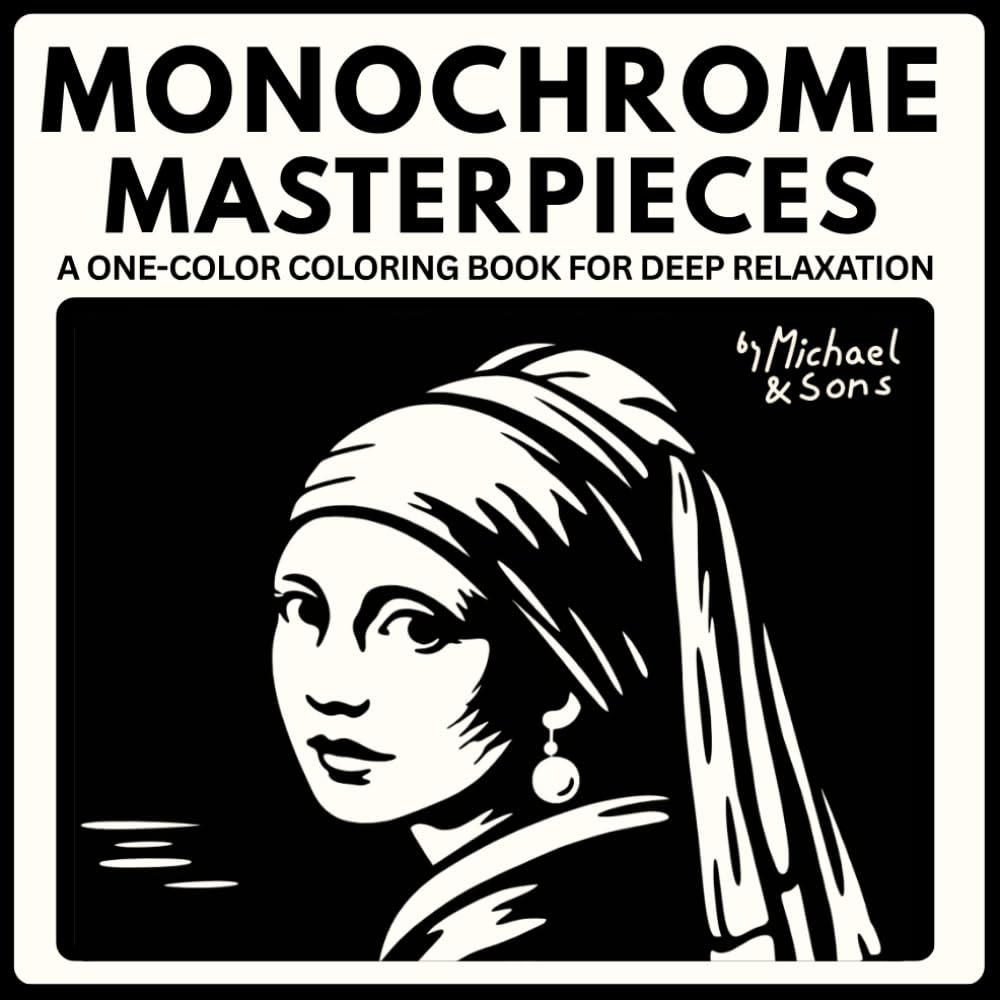 Monochrome Masterpieces: A One-Color Coloring Book for Deep Relaxation