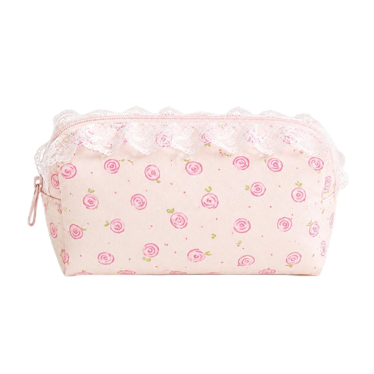 Pink Rose Makeup Pouch | Cosmetic & Travel Organizer Bag | Premium Fabric-image-32