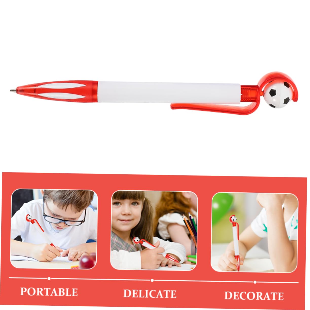 VILLCASE Lot De 5 Stylos À Bille Motif Football Lot De 10 Pour Étudiants Papeterie Bureau École Garçons Et Filles Poignée Antidérapante