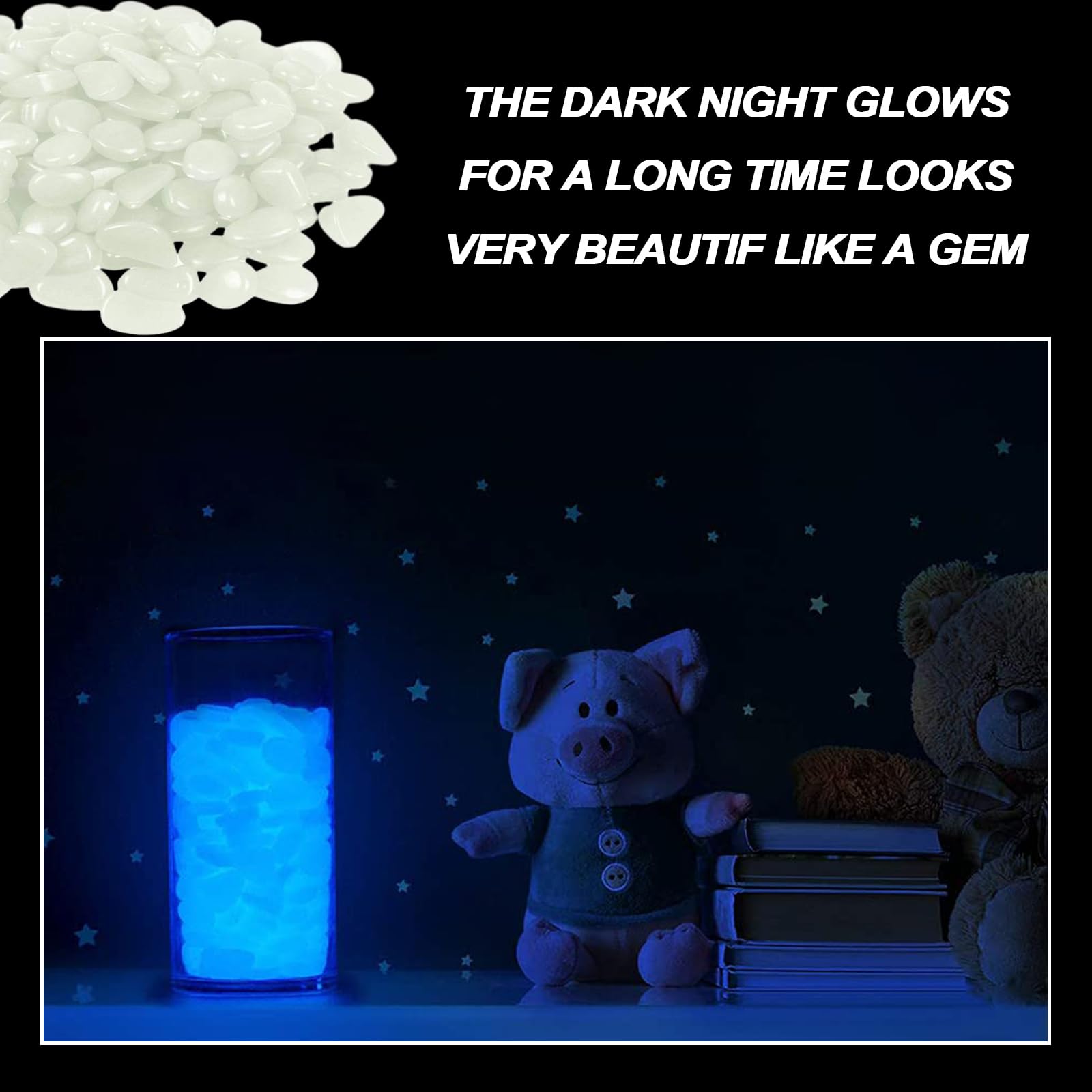 300 Pezzi Pietre Da Giardino,Decorazione Giardino Pietra Luminosa Pietre Per Decorativi Per Vasi Per Decorazione Di Corridoio Aperto Decorare Acquario Cortile (Bianco)